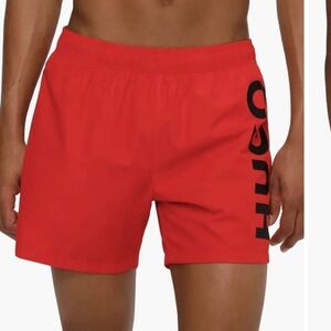 HUGO Men Bold Red Swim Shorts